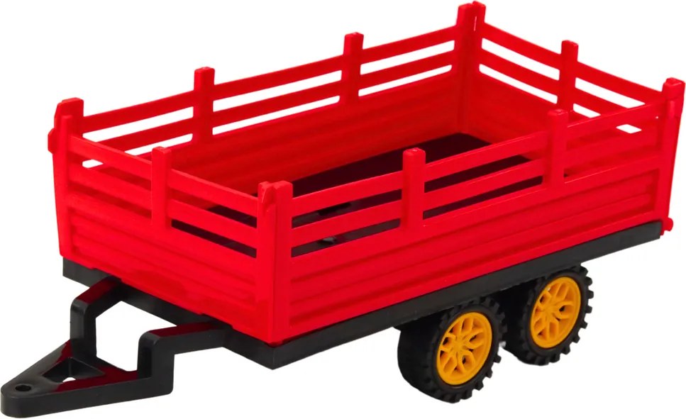 LEAN Toys Poľnohospodársky traktor s prívesom, diaľkovo ovládaný RC, červený