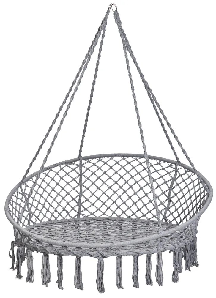 Čapie hniezdo hojdačka s operadlom záhradná hojdačka 120x140x140 XXL sivá
