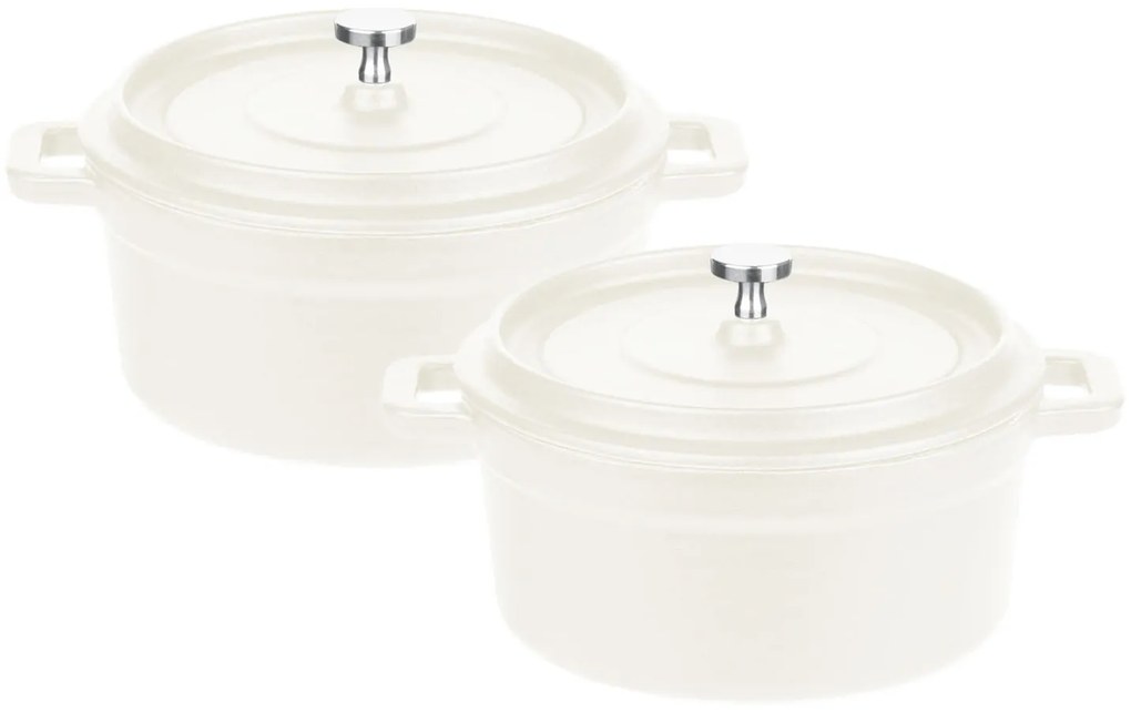 GSW Súprava liatinových mini servírovacích hrncov, 2-dielna (biela) (100354492)