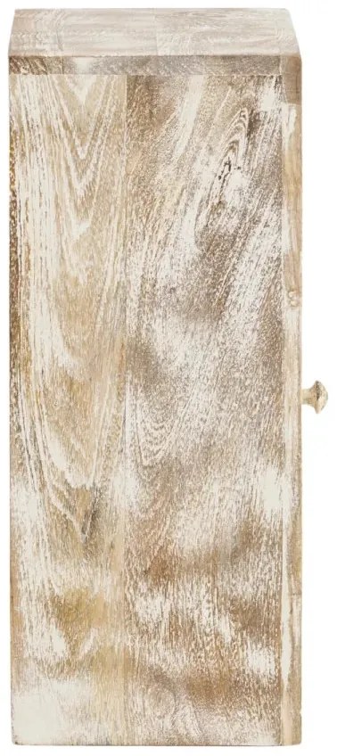 furniture-nabytek.cz - Masivní nástěnná skříňka Bitna z mangového dřeva, lakovaná, přírodní barva – 43×25×60 cm