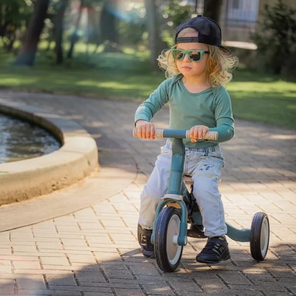 PETITE&MARS - Detská trojkolka 5v1 TURBO Misty Green