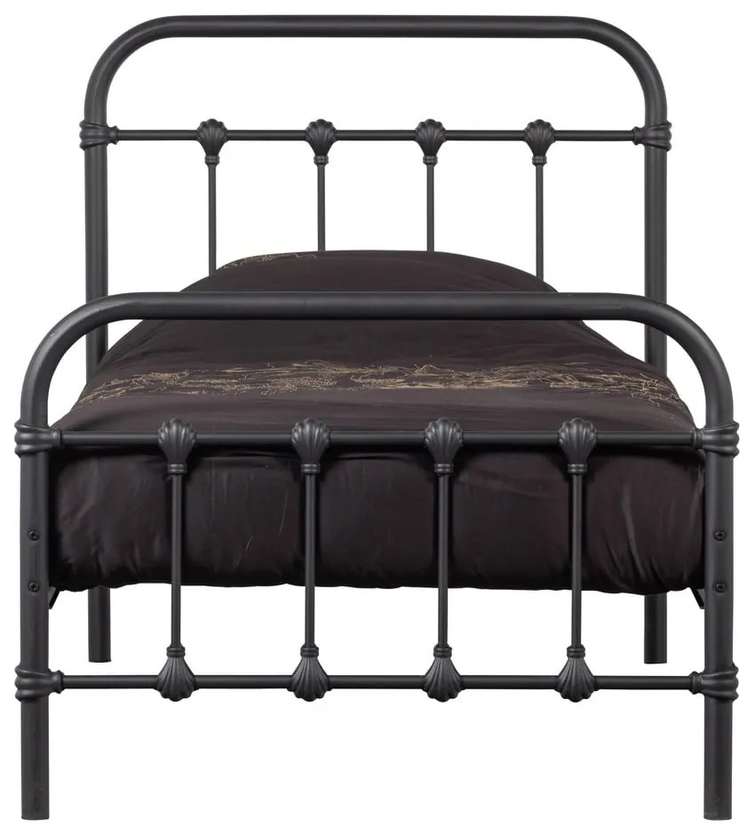 Čierna jednolôžková posteľ s roštom 90x200 cm Moos – WOOOD