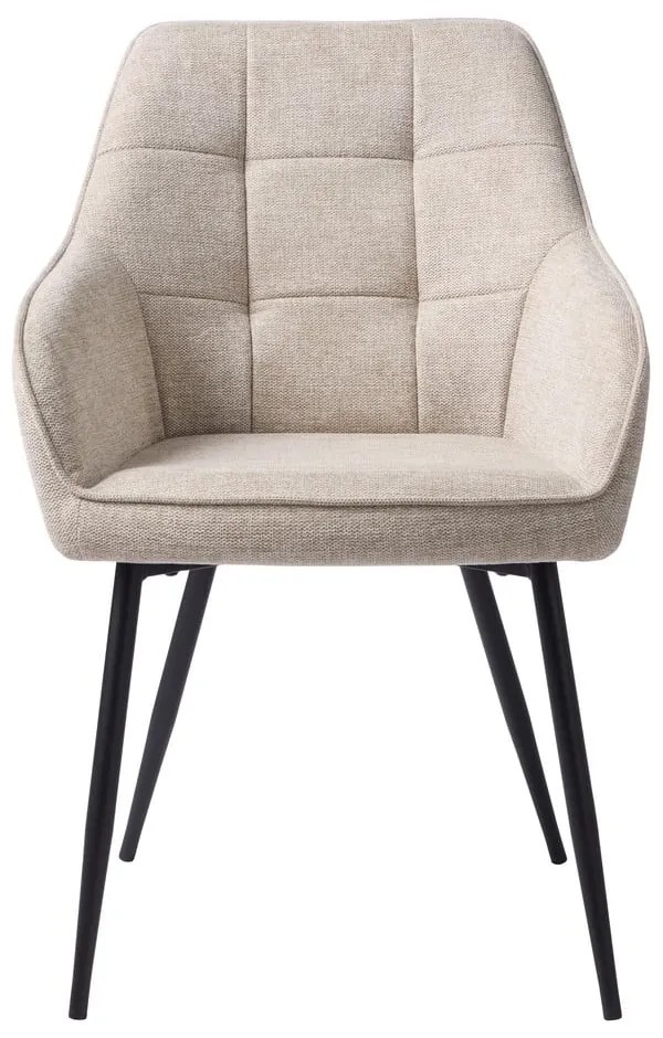 Béžové čalúnené jedálenské kreslo s podrúčkami Nolan – Unique Furniture
