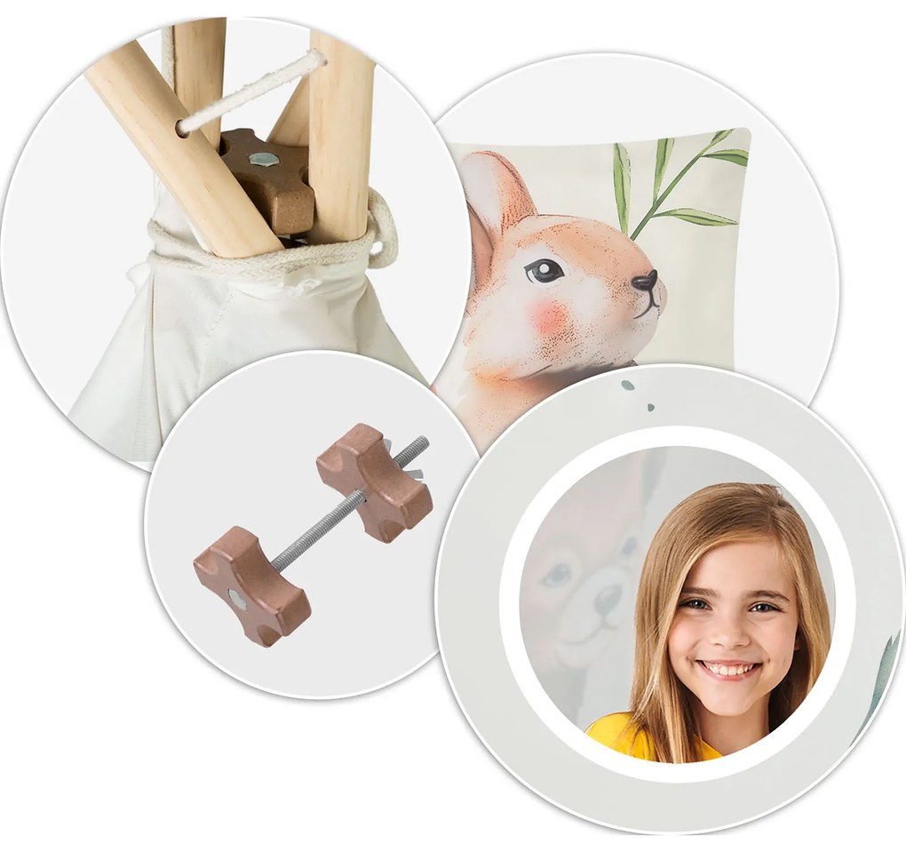 Detský stan típí Nukido NK -407 - béžová (les)