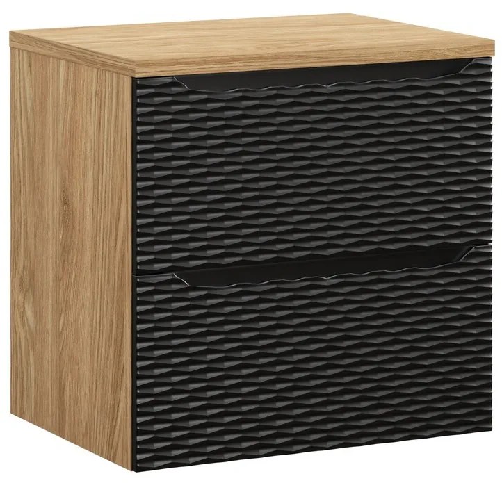 Závesná skrinka Ocean s doskou 60 cm čierna/dub olejovaný