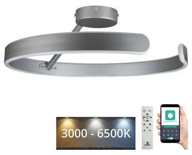 NEDES LED Stmievateľný prisadený luster LED/72W/230V 3000-6500K chróm + diaľkové ovládanie ND4035