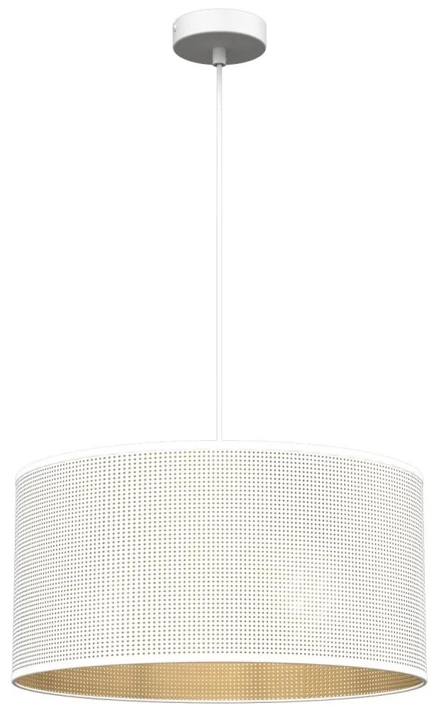 Luster na lanku LOFT SHADE 1xE27/60W/230V pr. 40 cm biela/zlatá