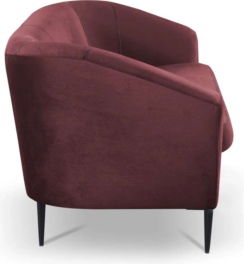 Trojmiestna pohovka Olivio, vínová zamatová látka