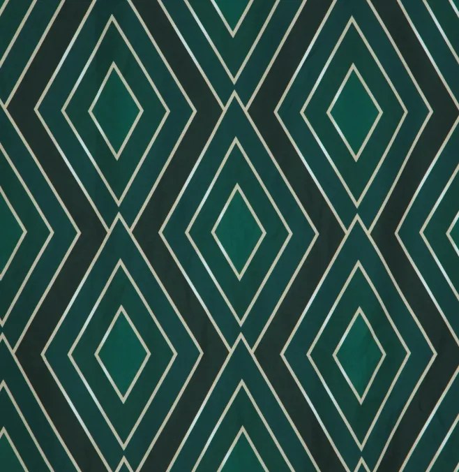 Zelené posteľné obliečky - geometrický vzor 3 časti: 1ks 220x200 + 2ks 70x80