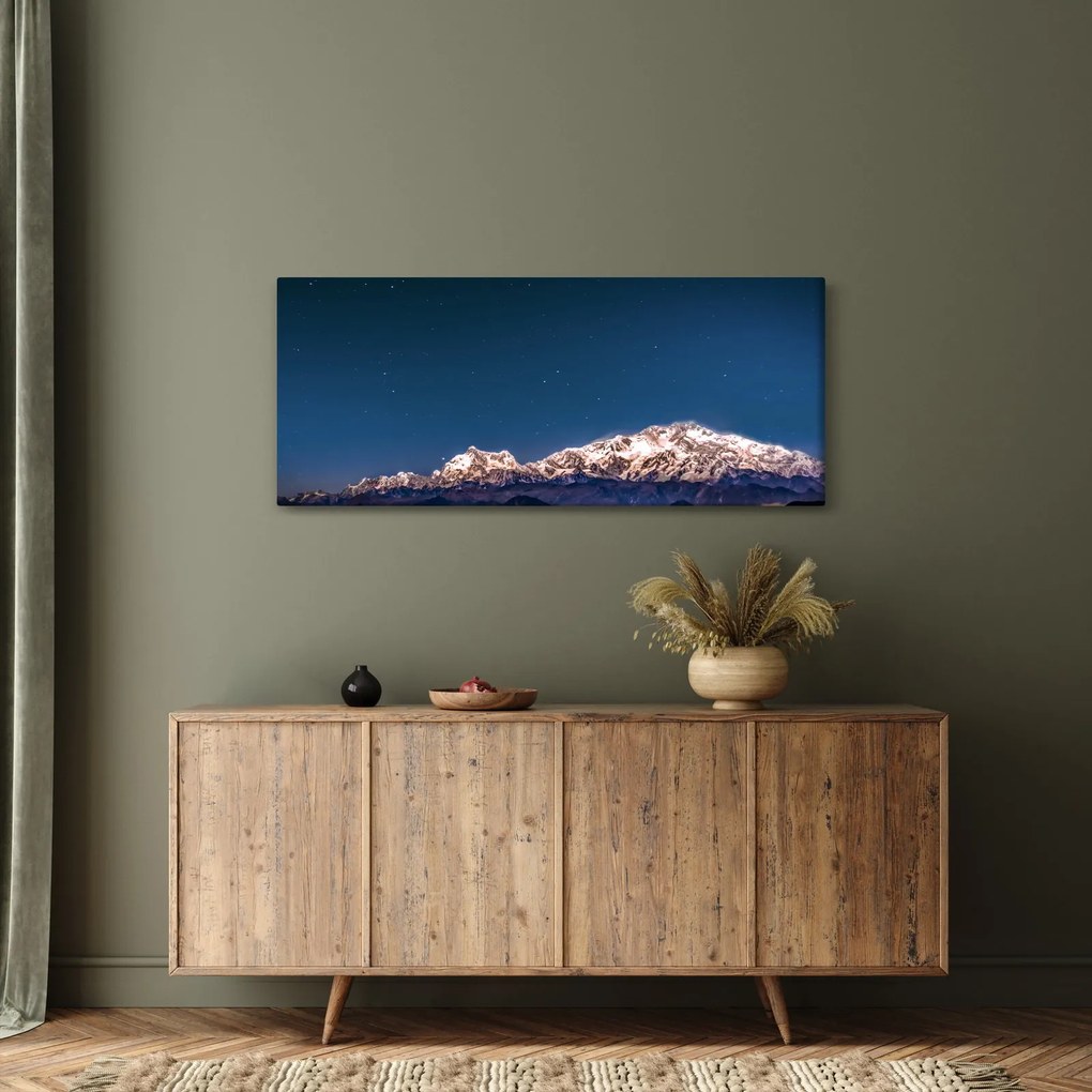 Obraz hôr a nočnej oblohy (120x50 cm)