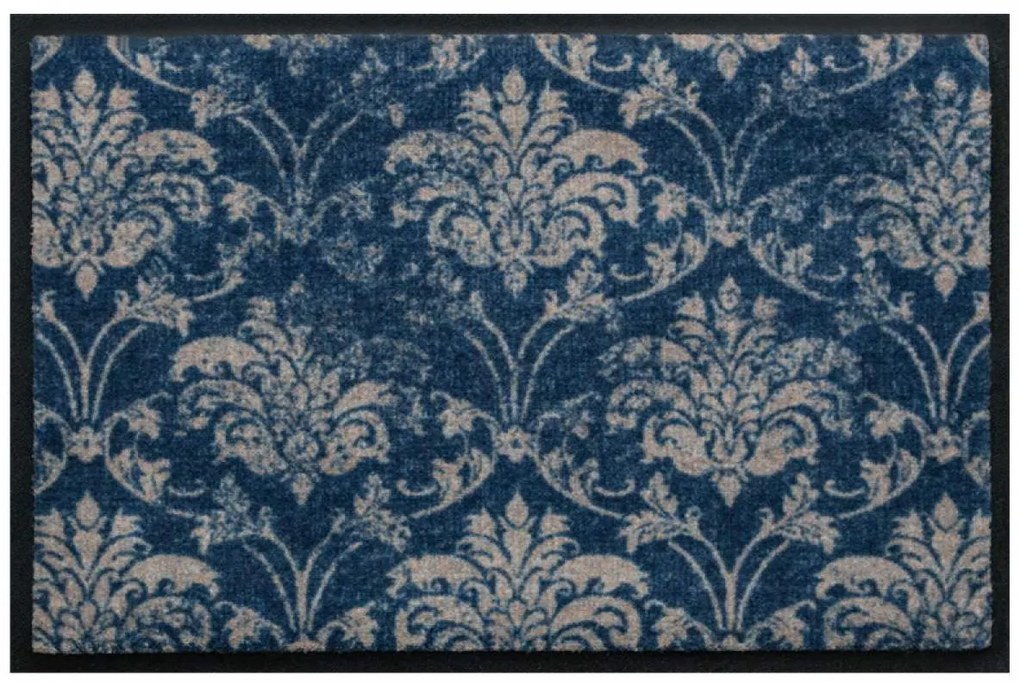 Vintage Premium rohožka - ošúchaný modrý kvetinový vzor (Vyberte veľkosť: 100*70)