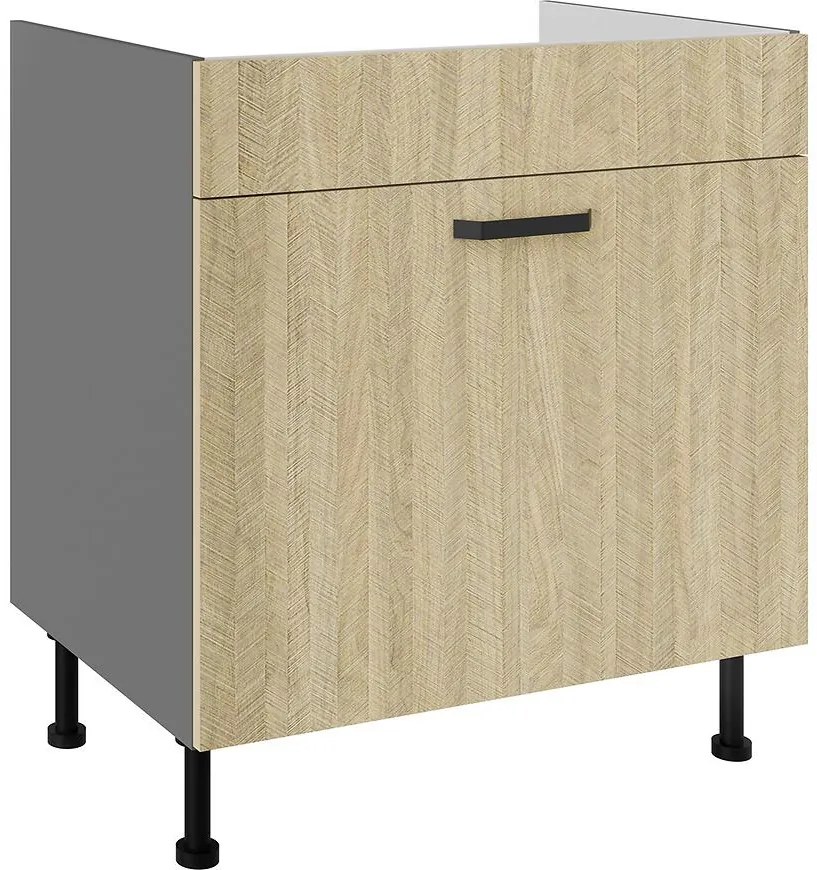 Kuchynská skrinka Scandi jedľa/antracyt 80ZL 1S BB