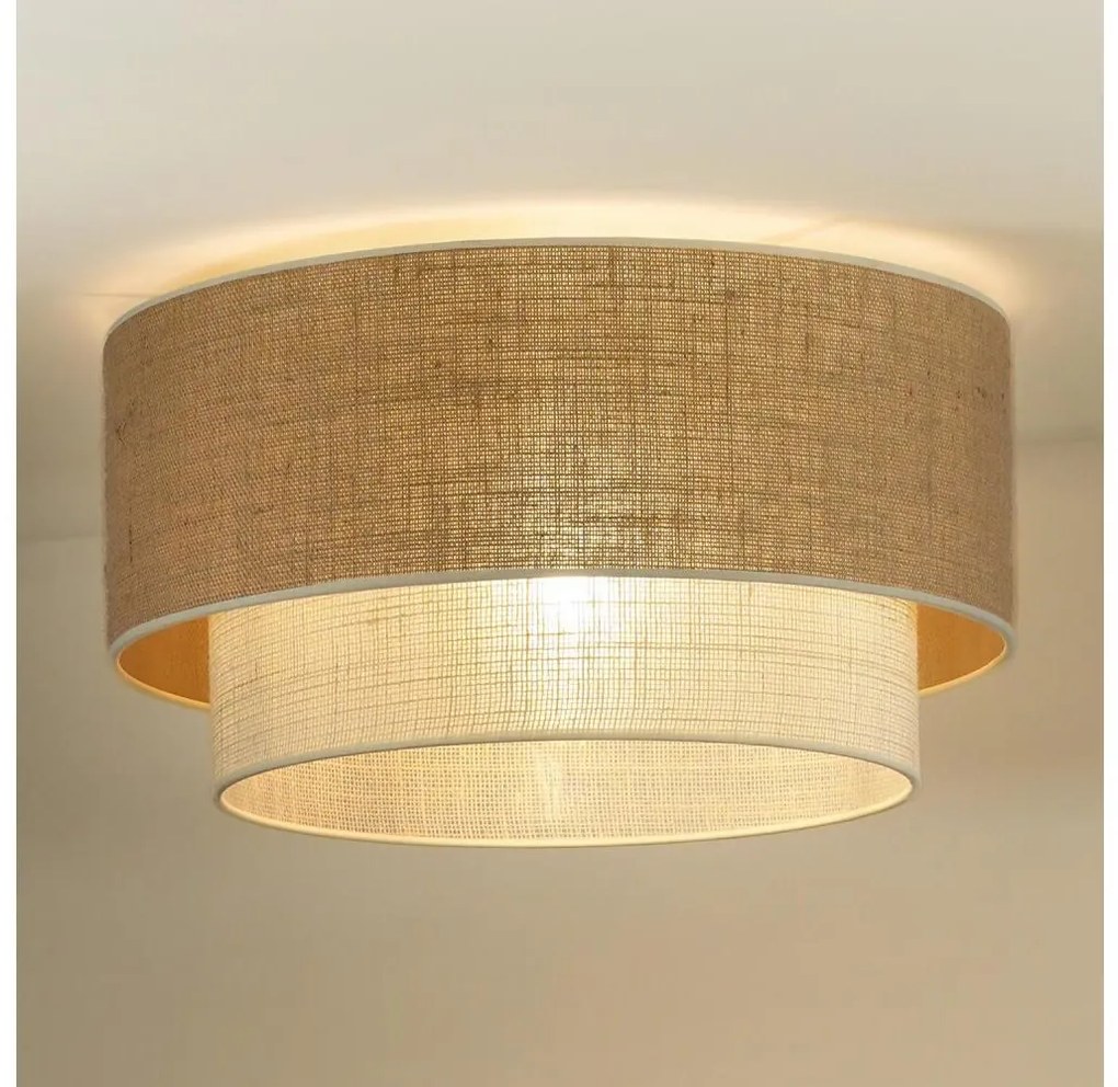 Duolla - Stropné svietidlo YUTE BOHO 1xE27/15W/230V pr. 45 cm hnedá/krémová