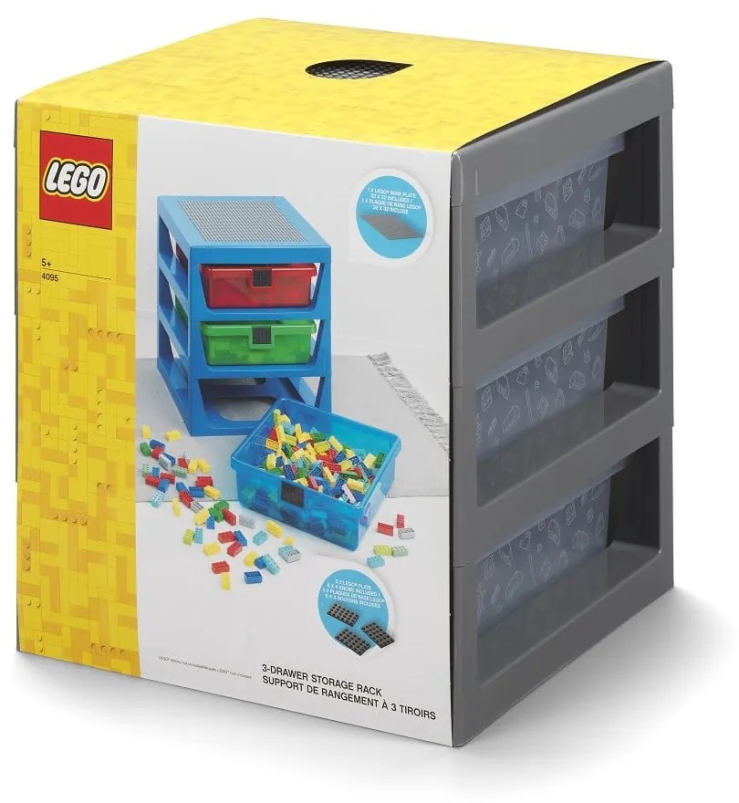 Sivý organizér s 3 zásuvkami LEGO® Storage