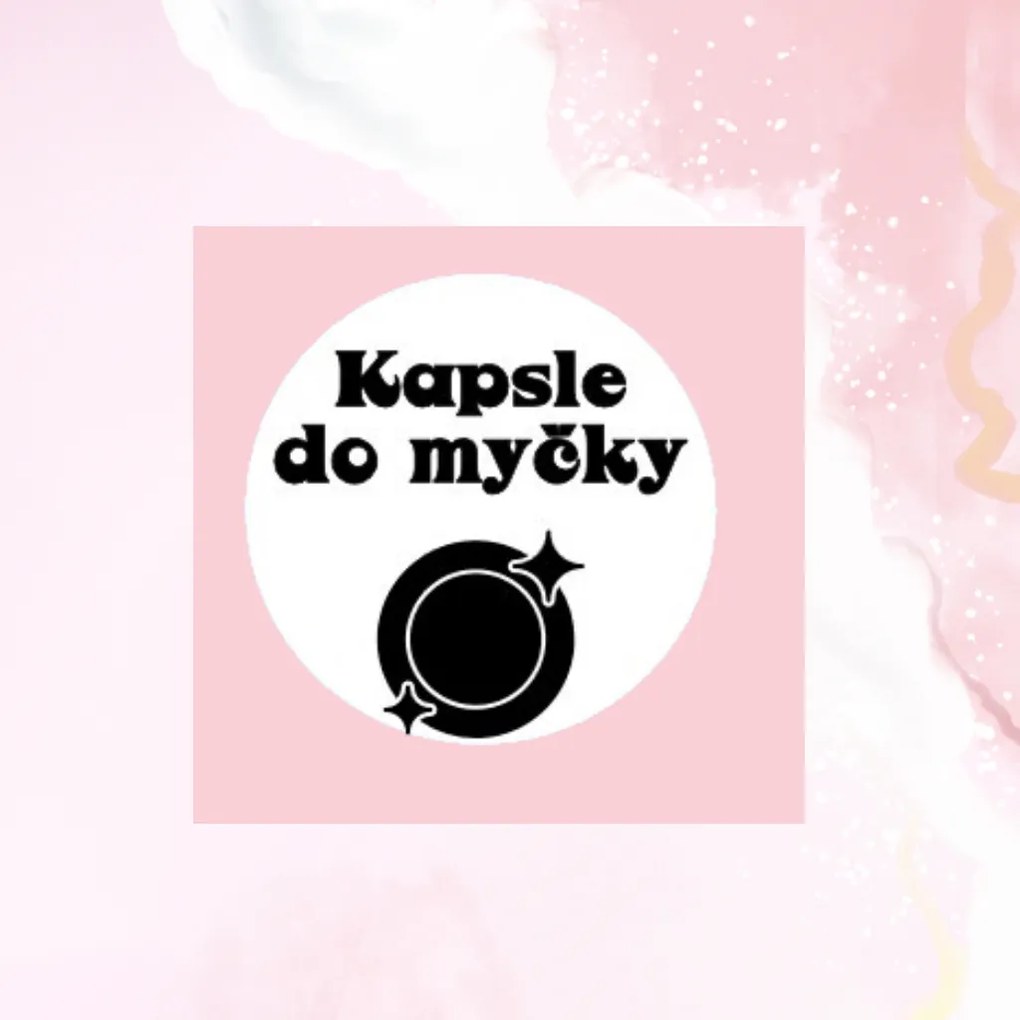 Štítok / nálepka do kuchyne s obrázkom taniera - Kapsuly do umývačky riadu Farba písma: Biele na čiernom