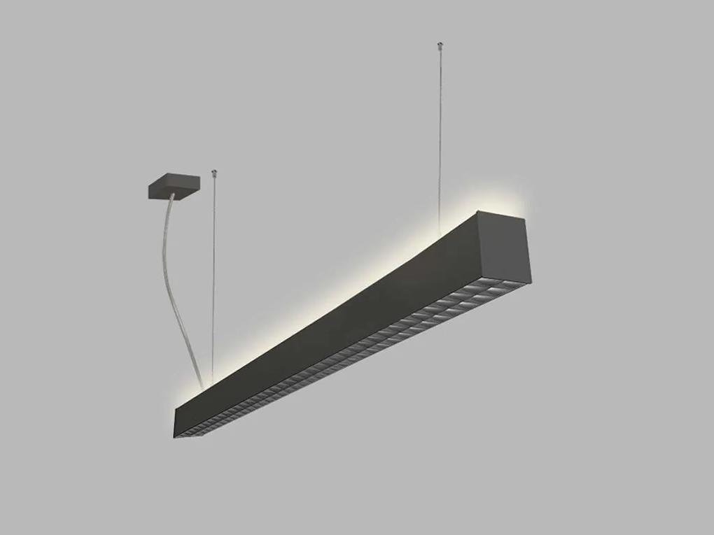LED2 Závesné LED osvetlenie na lanku LINO, 32W, teplá biela, hranaté, čierne