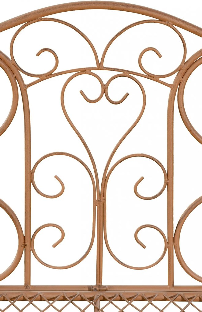 Rustikálna kovová lavička Tar - Hnedá antik