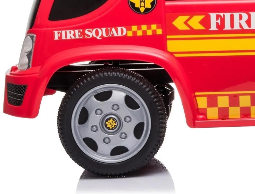 LEAN CARS Odrážadlo hasičské auto na baterky s bublinami červené