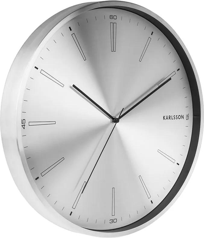 KARLSSON Nástenné hodiny Distinct leštená oceľ ø 40 cm × 5 cm