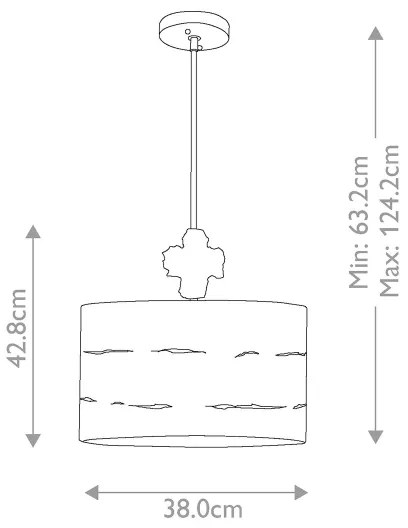 Flambeau FB-FRAGMENT-G-PL - Luster na tyči FRAGMENT 1xE27/60W/230V