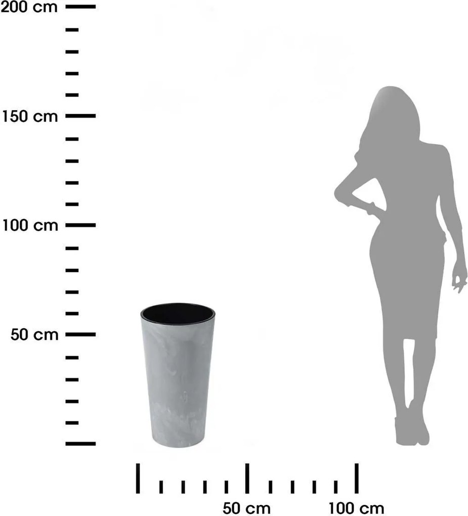 PLASTOVÝ KVETINÁČ URBANIKA 57X30 CM IMITÁCIA BETÓNU SIVÁ