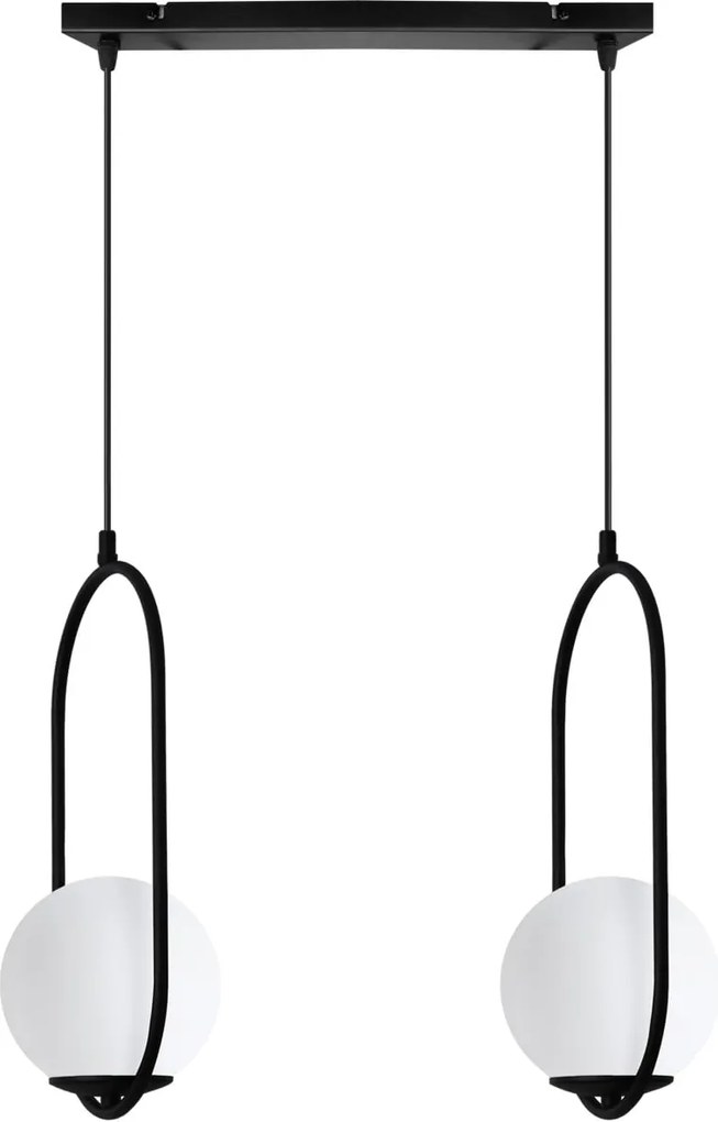 Závesné svietidlo Florence, 2x biele sklenené tienidlo, b, UI