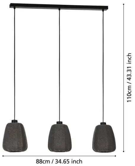 Eglo 43962 - Luster na lanku BARLASTON 3xE27/40W/230V