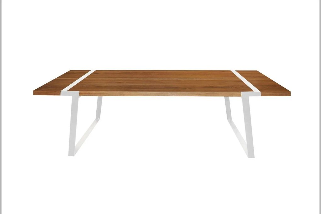 Jedálenský stôl Annie 240 - 360cm/ biela-prírodná