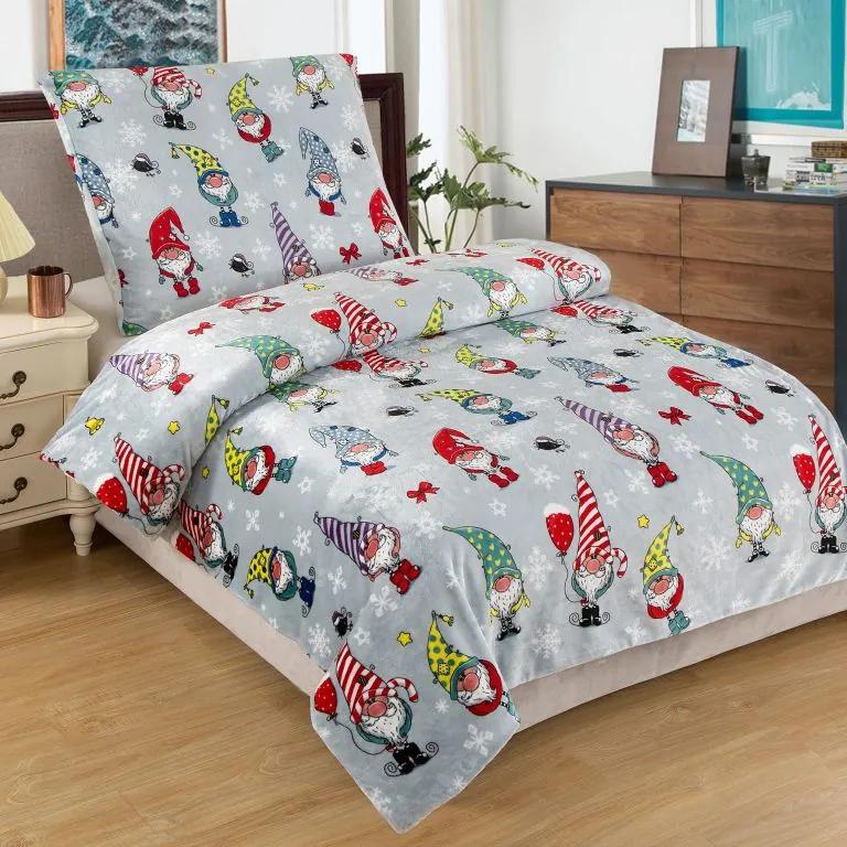 Mikroplyšové posteľné obliečky Gnome, 140 x 200 cm, detský motív