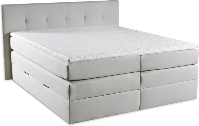 Kontinentálna boxspring posteľ AMBER, 200x180, krémová (barell 03)