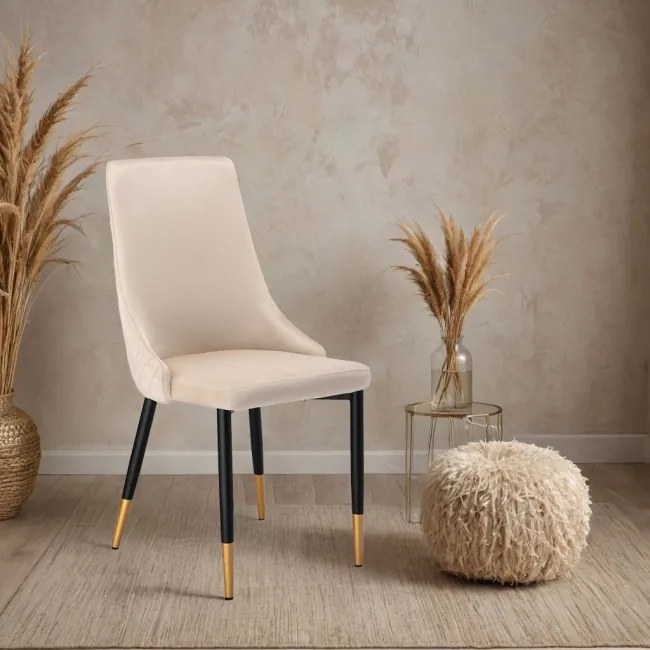 Jedálenská stolička VERMONT zamatová, béžová