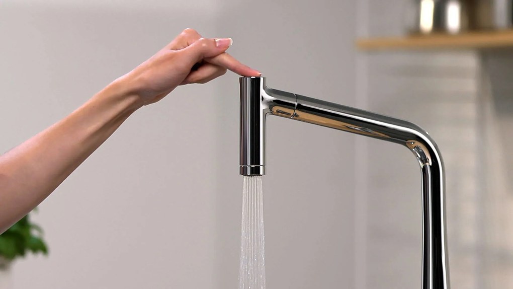 Hansgrohe Metris New, páková kuchynská batéria 320 s vyťahovacou spŕškou, chrómová, HAN-14820000