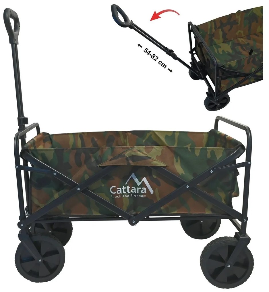 Cattara 13704 Kempingový vozík skladacie Trogir Army, 104 x 86 x 55 cm, M