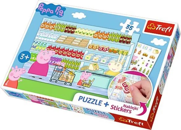 TREFL Puzzle Peppa Pig a samolepky karton 33x22 cm