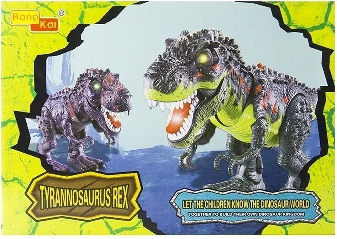 LEAN Toys Chodiaci dinosaurus Tyranosaurus Rex na batérie hnedý