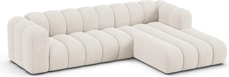 Krémovobiela ženilková rohová pohovka (pravý roh/s leňoškou) Lupine – Micadoni