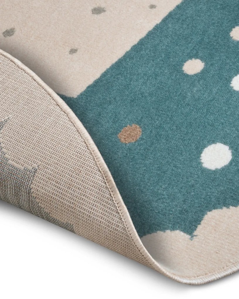 Hanse Home, Detský koberček Adventures 105970 Cream Blue kruh, 140x140 (priemer) kruh, modrá, detská izba