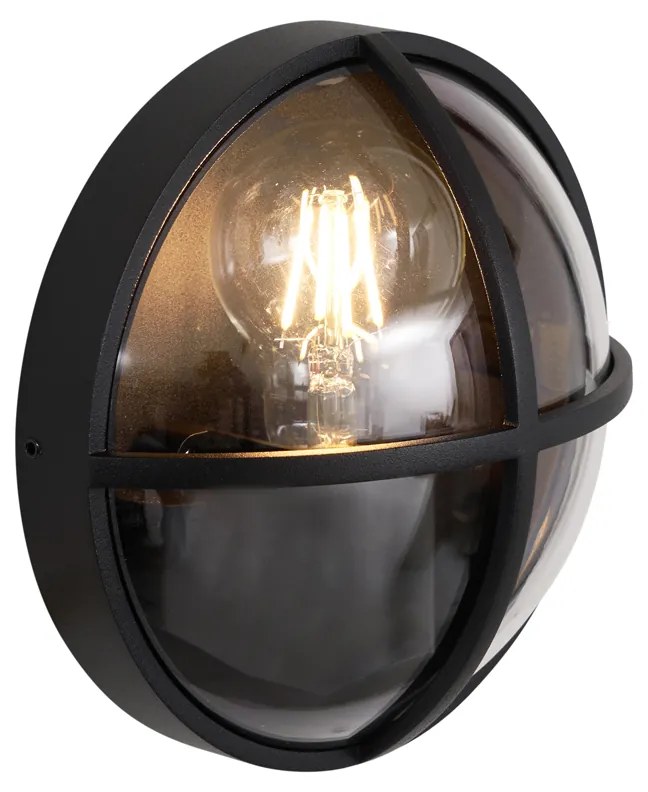 Vonkajšie nástenné svietidlo čierne okrúhle IP65 - Target