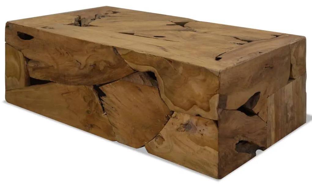 vidaXL Konferenčný stolík, 90x50x35 cm, pravé teakové drevo, hnedý