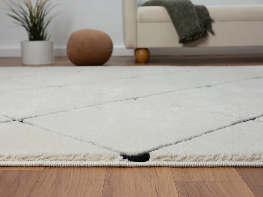 My Flair, Kusový koberec Moroccan Vision weiß, 100x200, čiernobiela, obývacia izba