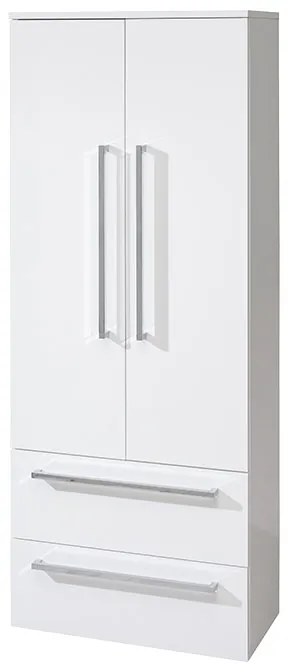 Mereo Mereo, Bino, kúpeľňová skrinka vysoká, dvojitá, 163 cm, biela, biela/dub, MER-CN669