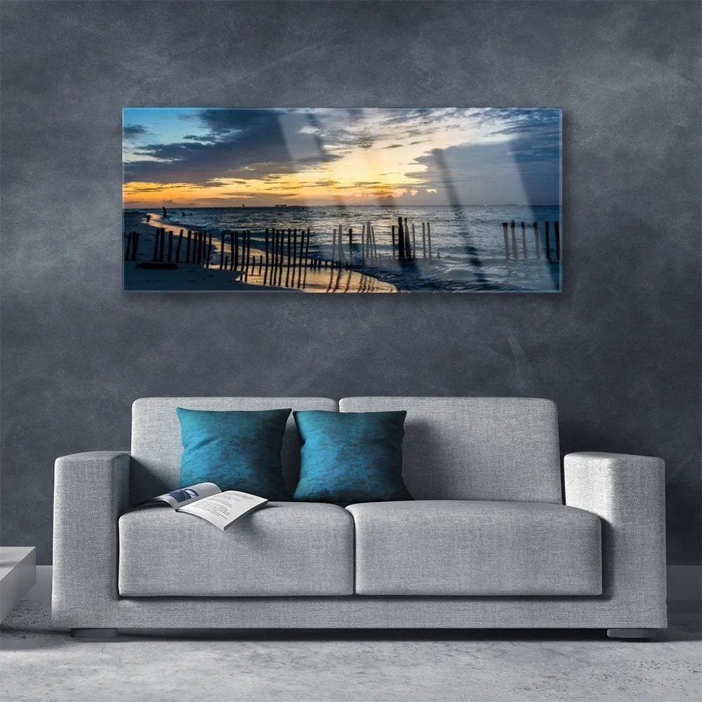 Obraz na akrylátovom skle More pláž príroda 125x50 cm