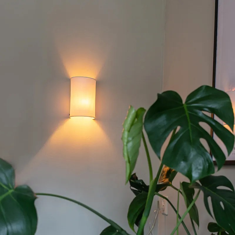 Inteligentná nástenná lampa biela vrátane Wifi A60 - Simple Drum Jute