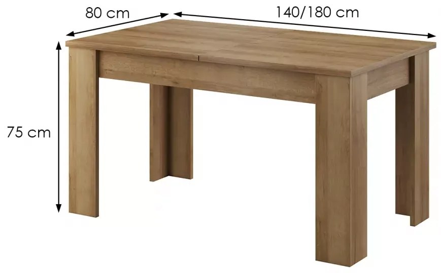 Jedálenský rozkladací stôl Sky II 140/180 cm dub Riviéra