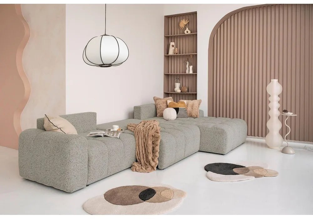 Svetlohnedá rozkladacia modulárna rohová pohovka s úložným priestorom (pravý roh) Lulu – Miuform