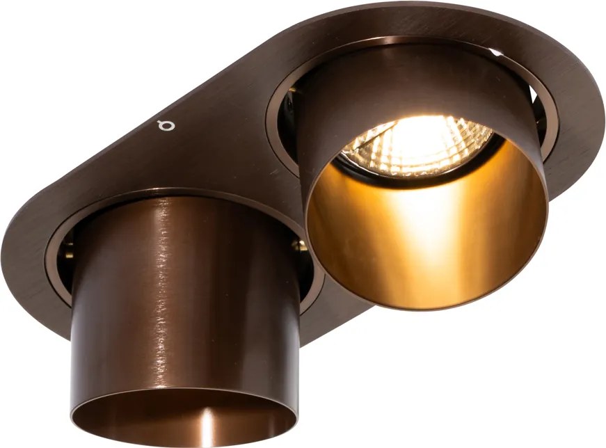 Okrúhle zapustené bodové svetlo tmavá bronz GU10 70 mm sklopné 2-svetlo - Installa