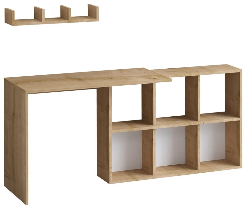 Písací stôl Jack s vstavanou policou dub prírodný