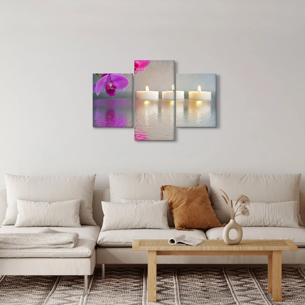 Obraz sviečok na vode (90x60 cm)