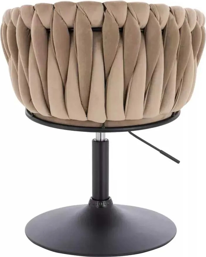LuxuryForm DESIGN Stolička NORDEN VELUR na čiernom tanieri - latte
