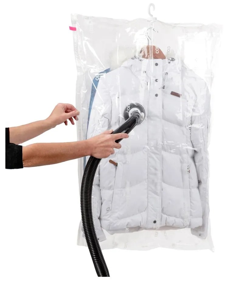 Súprava 4 závesných vakuových úložných obalov na oblečenie Compactor Hanging Vacuum Bags, 105 x 70 cm